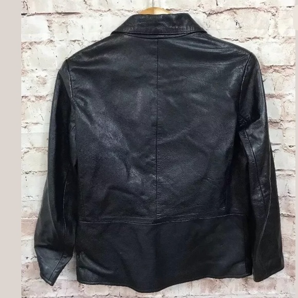 Gap Genuine Leather Jacket Medium Vintage Black - Picture 4 of 8